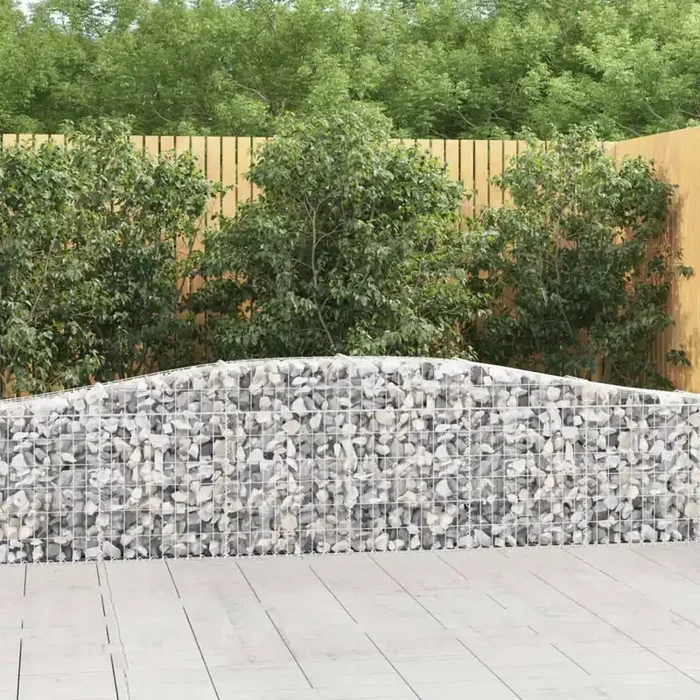 vidaXL Arched Gabion Baskets 15 pcs 400x30x60/80 cm Galvanised Iron
