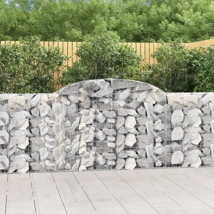 vidaXL Arched Gabion Baskets 25 pcs 300x30x100/120 cm Galvanised Iron