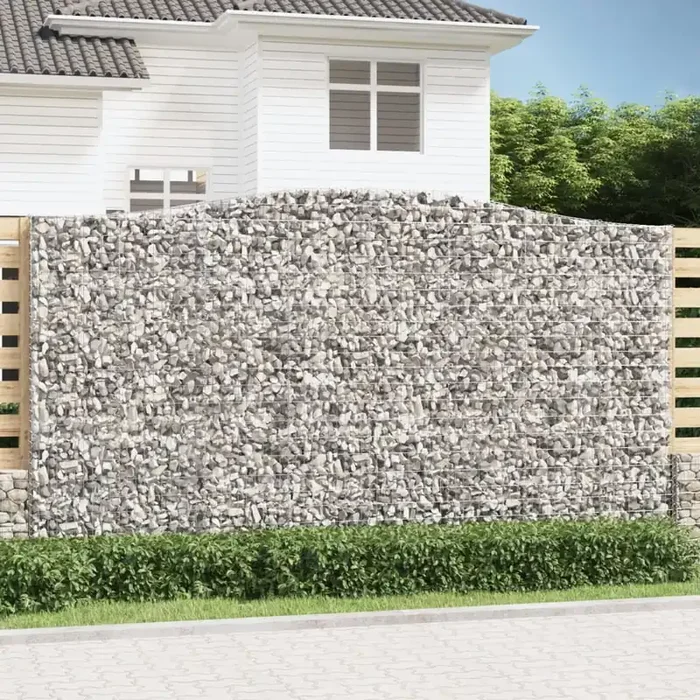 vidaXL Arched Gabion Baskets 5 pcs 400x30x220/240 cm Galvanised Iron