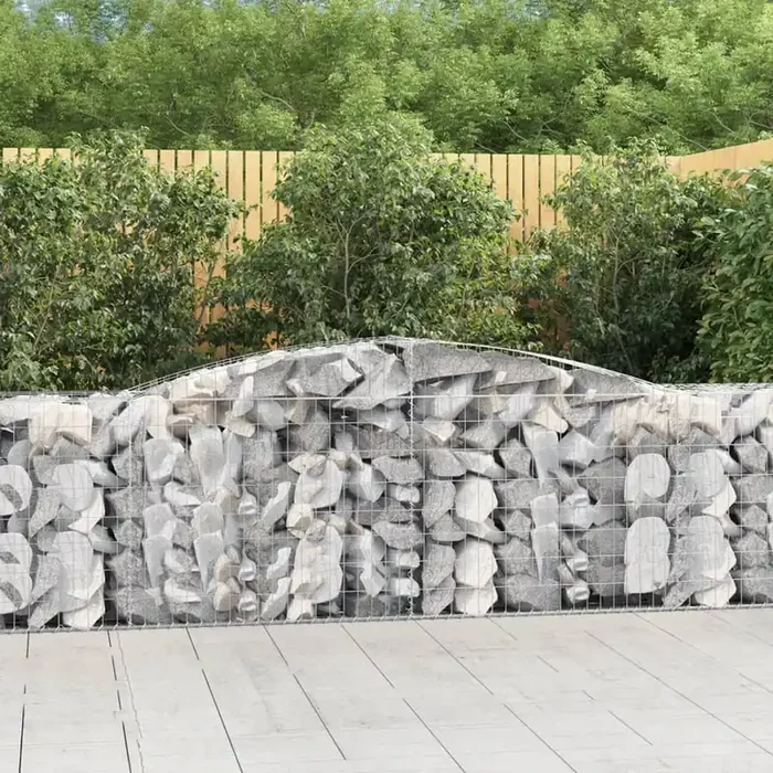vidaXL Arched Gabion Baskets 5 pcs 400x50x80/100 cm Galvanised Iron