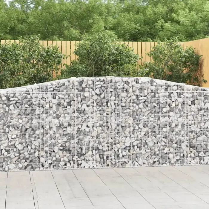 vidaXL Arched Gabion Baskets 7 pcs 400x50x100/120 cm Galvanised Iron