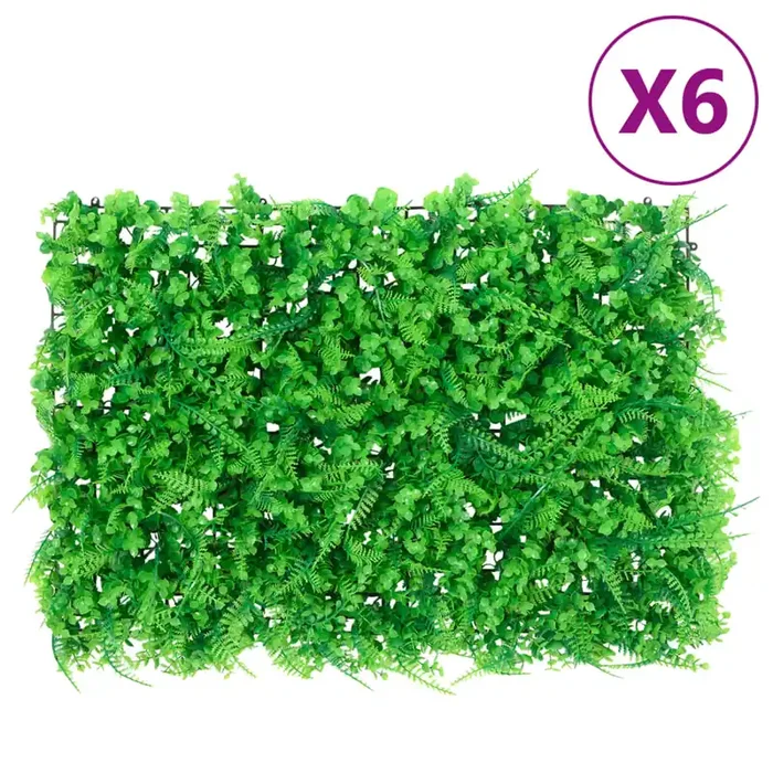 vidaXL Artificial Fern Leaf Fence 6 pcs Green 40×60 cm
