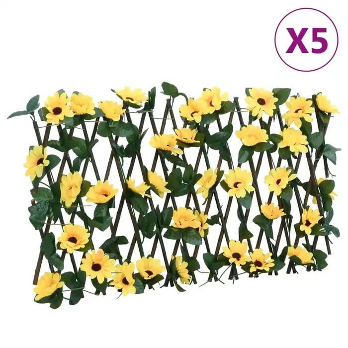 vidaXL Artificial Ivy Trellis Expandable 5 pcs Yellow 180×20 cm