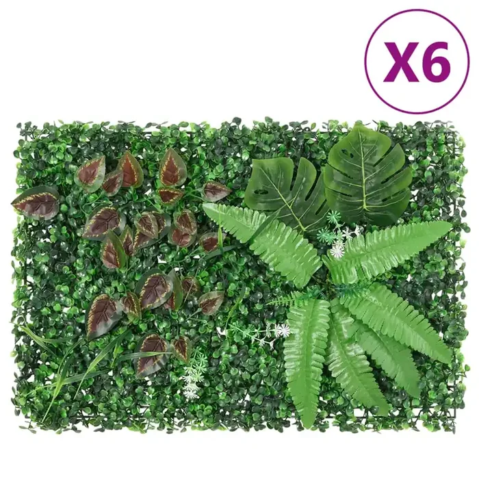 vidaXL Artificial Plant Fence 6 pcs Green 40×60 cm