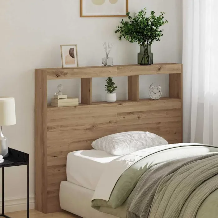 vidaXL Artisan Oak Headboard Artisan oak Engineered wood 120 x 17 x 102 cm