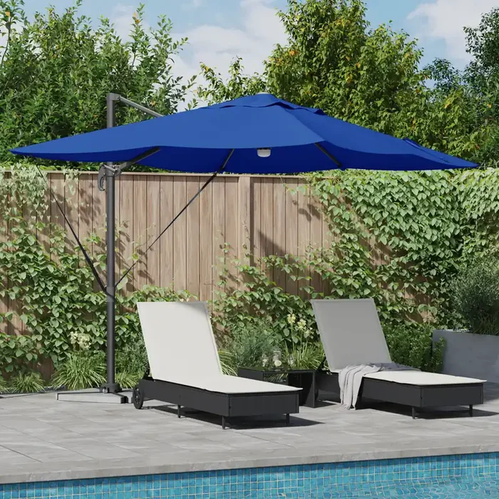 vidaXL Azure Blue Cantilever Umbrella Azure blue Polyester canopy Large