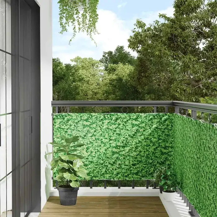 vidaXL Balcony Privacy Screen Plant Look Green 500×75 cm PVC