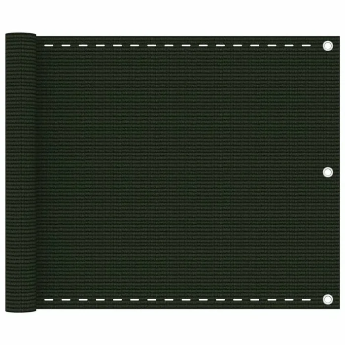 vidaXL Balcony Screen Dark Green 75×500 cm HDPE