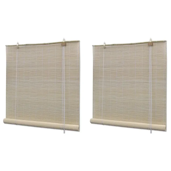 vidaXL Bamboo Roller Blinds 2 pcs 120×160 cm Natural
