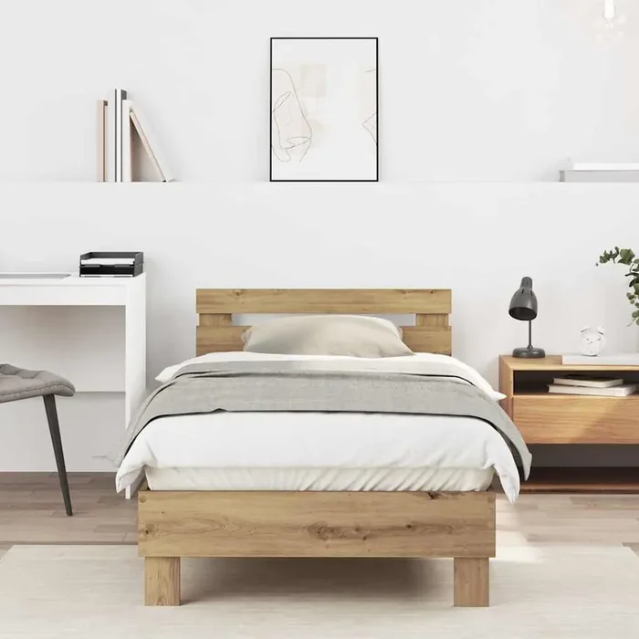 vidaXL Bed Frame Artisan Oak 90×200 cm made from engineered wood.