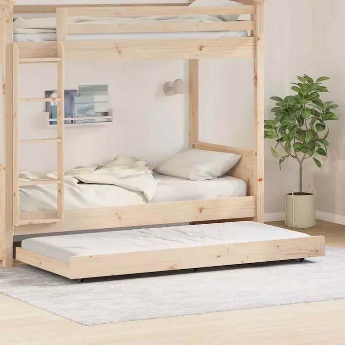 vidaXL Bed Frame Natural Solid Pine wood 90 x 190 cm