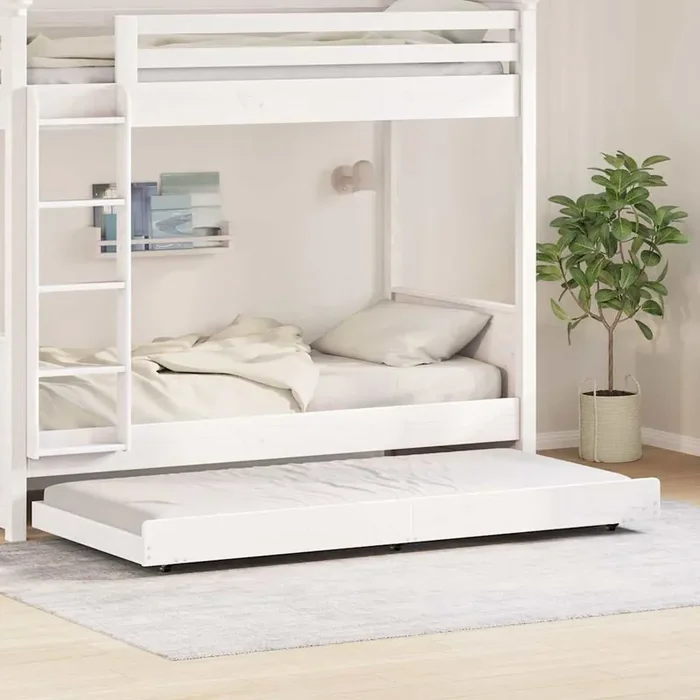 vidaXL Bed Frame White Pine wood 90 x 190 cm Simple