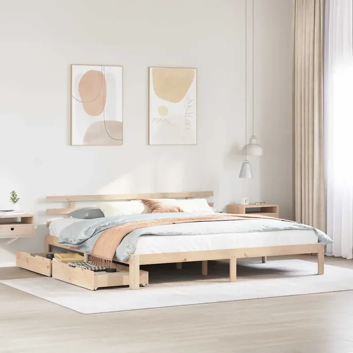 vidaXL Bed Frame with Drawers without Mattress 180×200 cm Super King