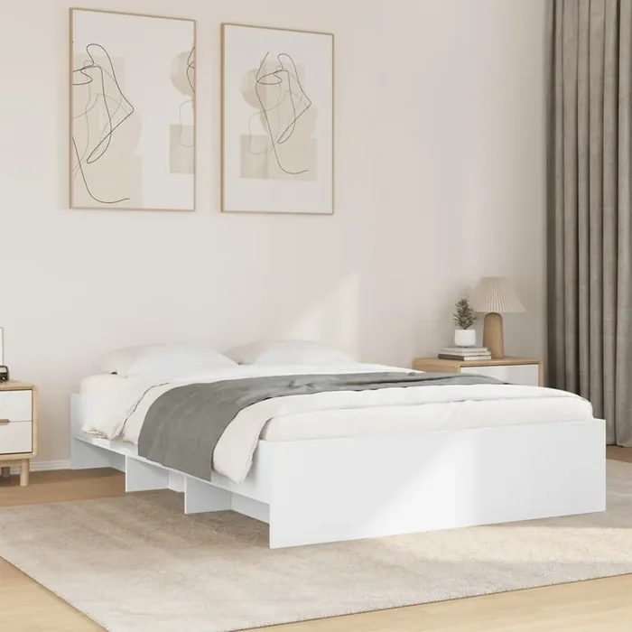vidaXL Bed Frame without Mattress White 120×190 cm Small Double Engineered Wood