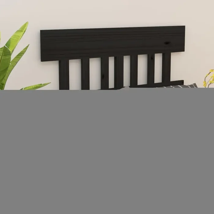 vidaXL Bed Headboard Black 123.5x3x81 cm Solid Wood Pine