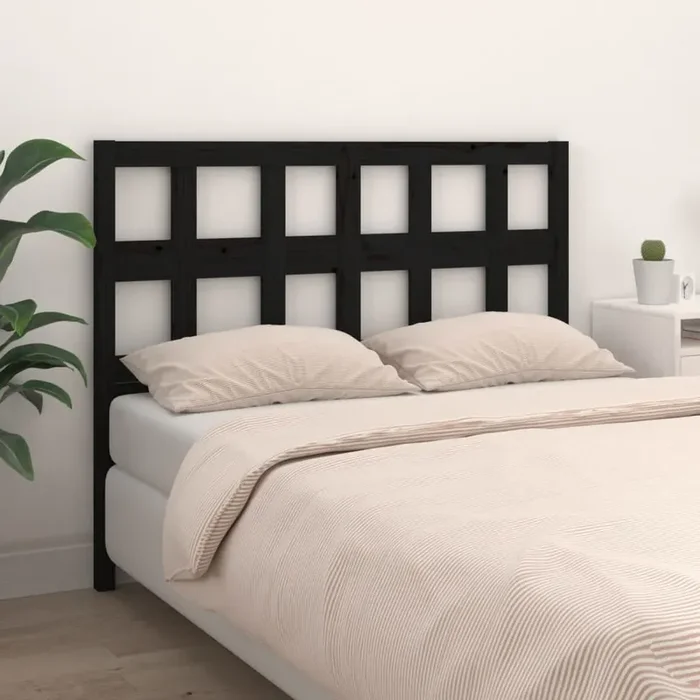 vidaXL Bed Headboard Black 165.5x4x100 cm Solid Wood Pine