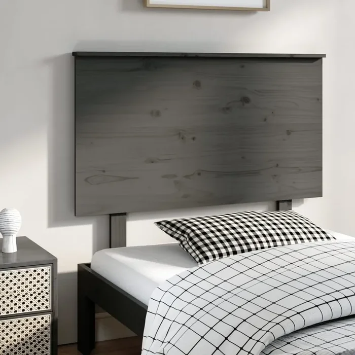 vidaXL Bed Headboard Grey 104x6x82.5 cm Solid Wood Pine