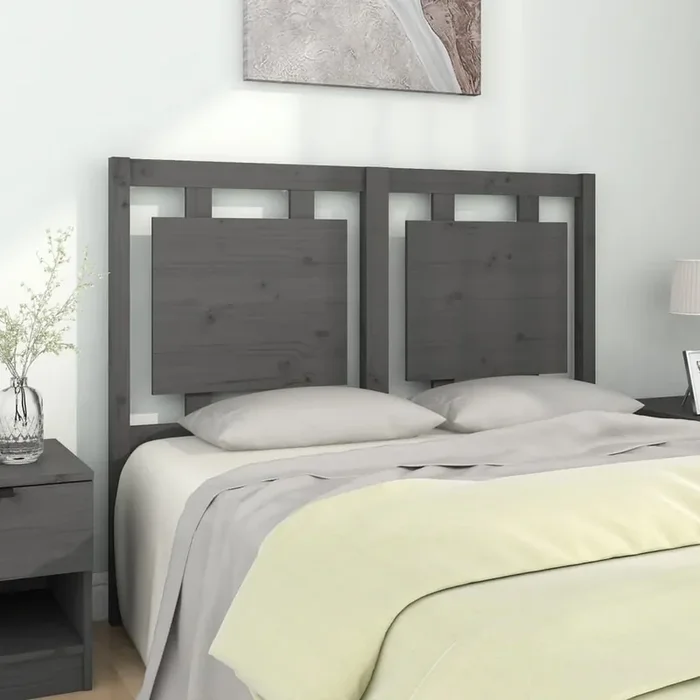vidaXL Bed Headboard Grey 125.5x4x100 cm Solid Pine Wood