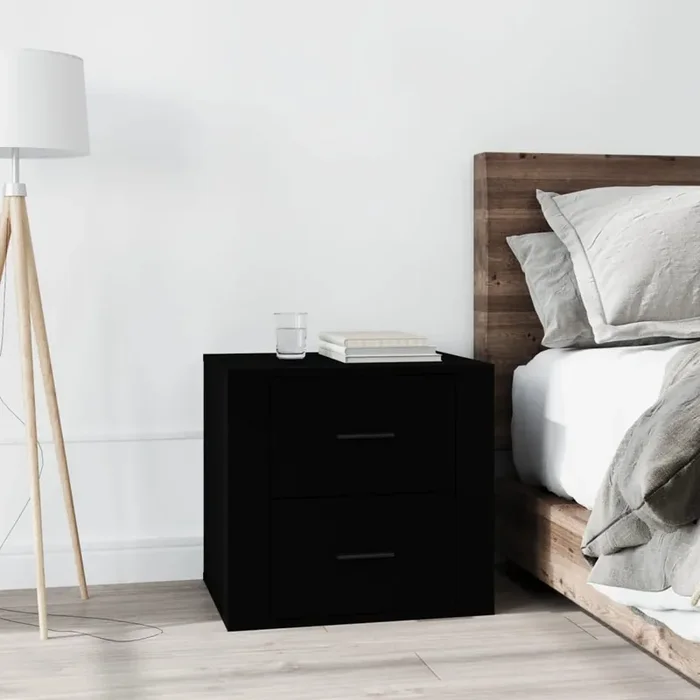 vidaXL Bedside Cabinet Black 50x39x47 cm