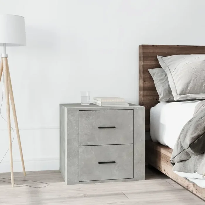 vidaXL Bedside Cabinet Concrete Grey 50x39x47 cm