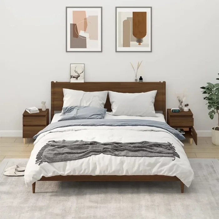 vidaXL Bedside Cabinets 2 pcs Brown Oak 40x35x50 cm