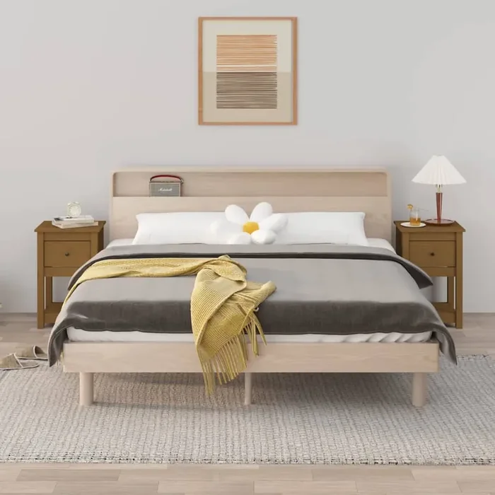 vidaXL Bedside Cabinets 2 pcs Honey Brown 40x35x61.5cm Solid Wood Pine