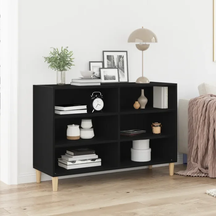 vidaXL Black Oak Sideboard 103.5x35x70 cm Made of Engineered Wood