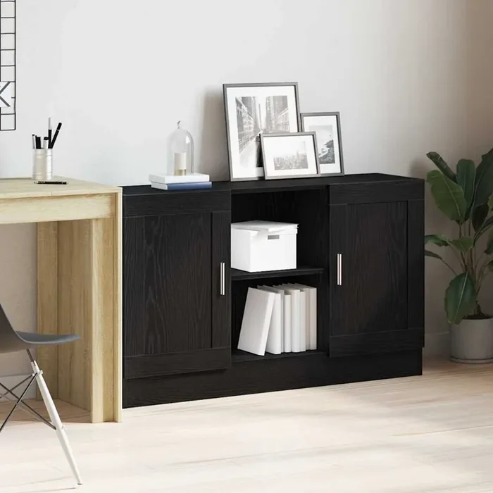 vidaXL Black Oak Sideboard 120×30.5×70 cm Engineered Wood
