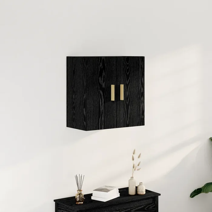 vidaXL Black Oak Wall Cabinet – 60x30x60 cm, Made from Engineered Wood