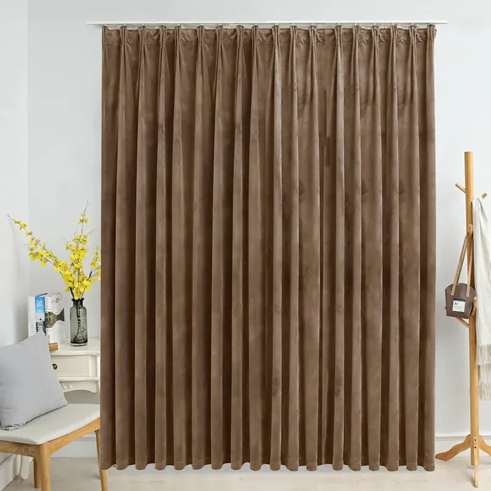vidaXL Blackout Curtain with Hooks Velvet Beige 290×245 cm