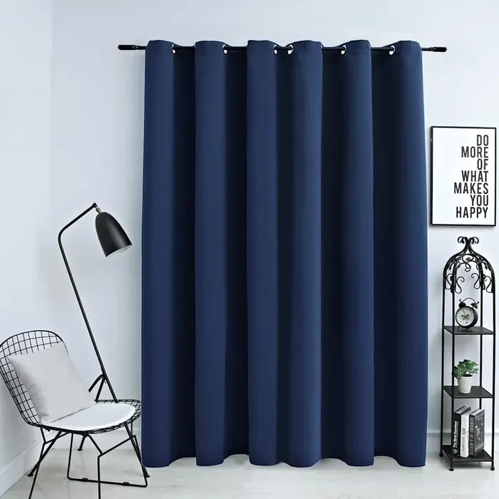 vidaXL Blackout Curtain with Metal Rings Blue 290×245 cm