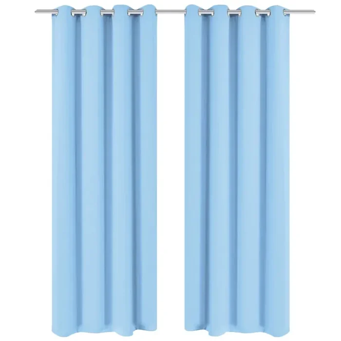 vidaXL Blackout Curtains 2 pcs with Metal Eyelets 135×175 cm Turquoise