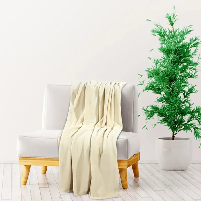 vidaXL Blanket Cream 150×200 cm Polyester