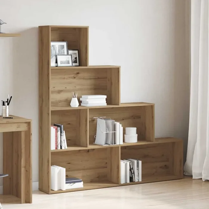 vidaXL Book Cabinet Artisan Oak 157x24x160 cm Engineered Wood