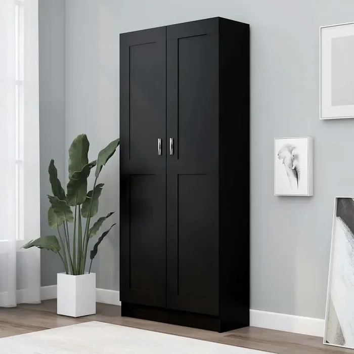 vidaXL Book Cabinet Black 82.5×30.5×185.5 cm Engineered Wood