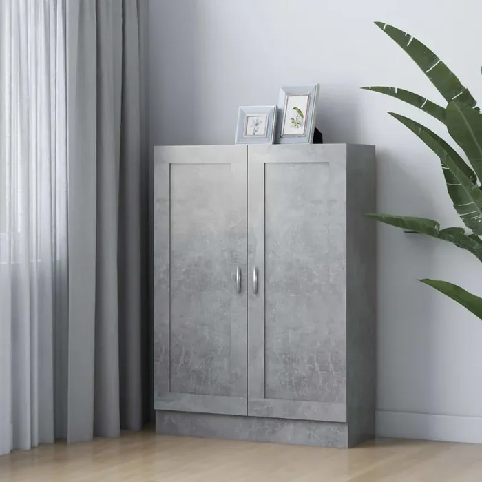 vidaXL Book Cabinet Concrete Grey 82.5×30.5×115 cm Engineered Wood