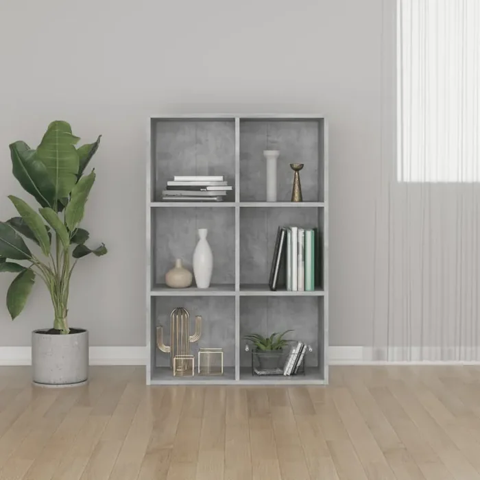 vidaXL Book Cabinet/Sideboard Concrete Grey 66x30x98 cm Engineered Wood