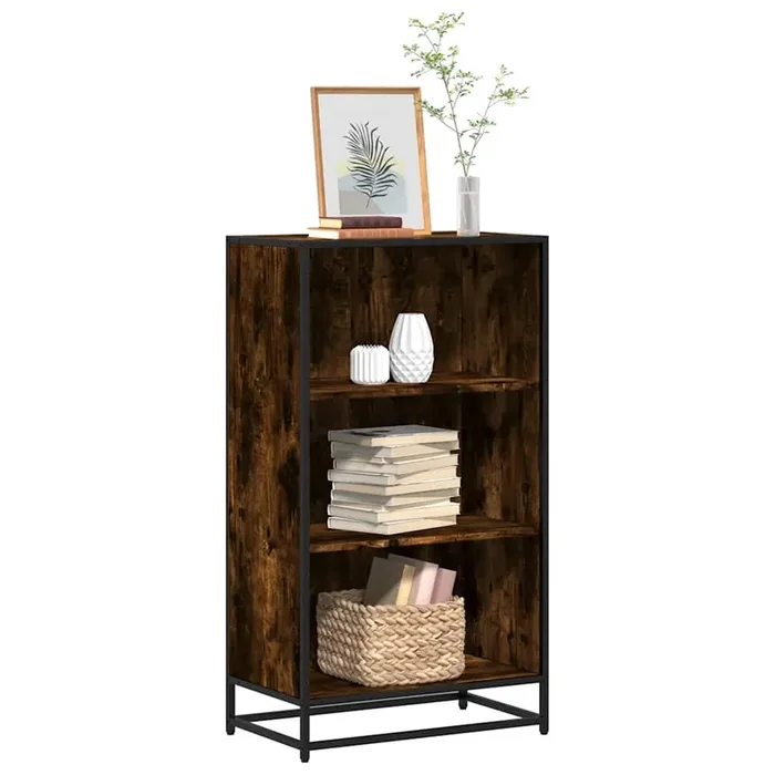 vidaXL Book Cabinet Smoked Oak 60x35x107.5 cm Engineered Wood