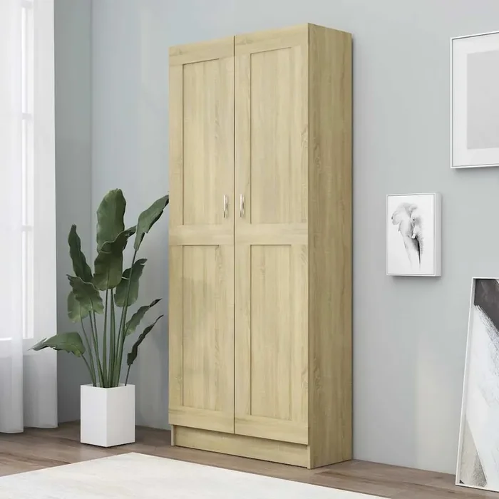 vidaXL Book Cabinet Sonoma Oak 82.5×30.5×185.5 cm Engineered Wood