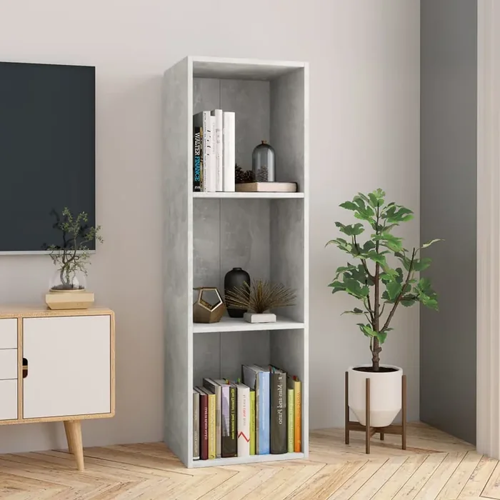 vidaXL Book Cabinet/TV Cabinet Concrete Grey 36x30x114 cm Engineered Wood