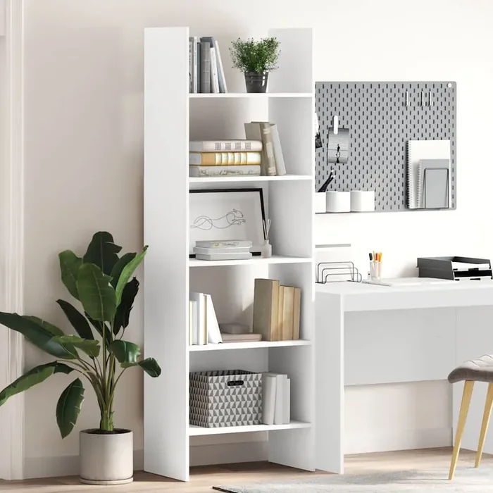 vidaXL Book Cabinet White 60x35x180 cm Engineered Wood