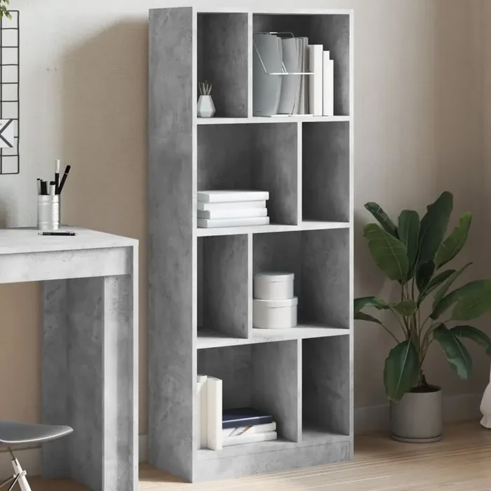 vidaXL Bookcase Concrete Grey 57×28.5×141 cm Engineered Wood