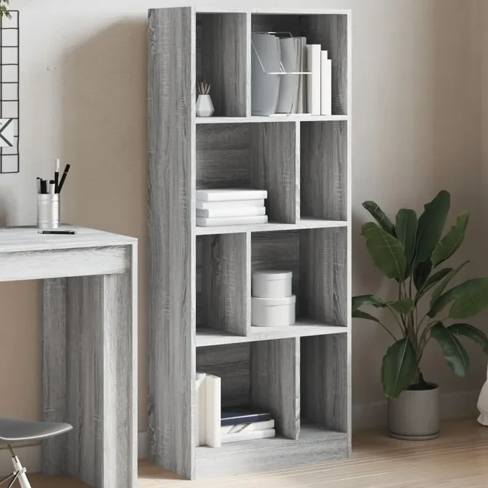 vidaXL Bookcase Grey Sonoma 57×28.5×141 cm Engineered Wood