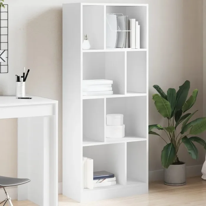 vidaXL Bookcase White 57×28.5×141 cm Engineered Wood