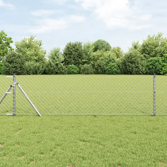 vidaXL Chain Link Fence 0.8×10 m Galvanised Steel