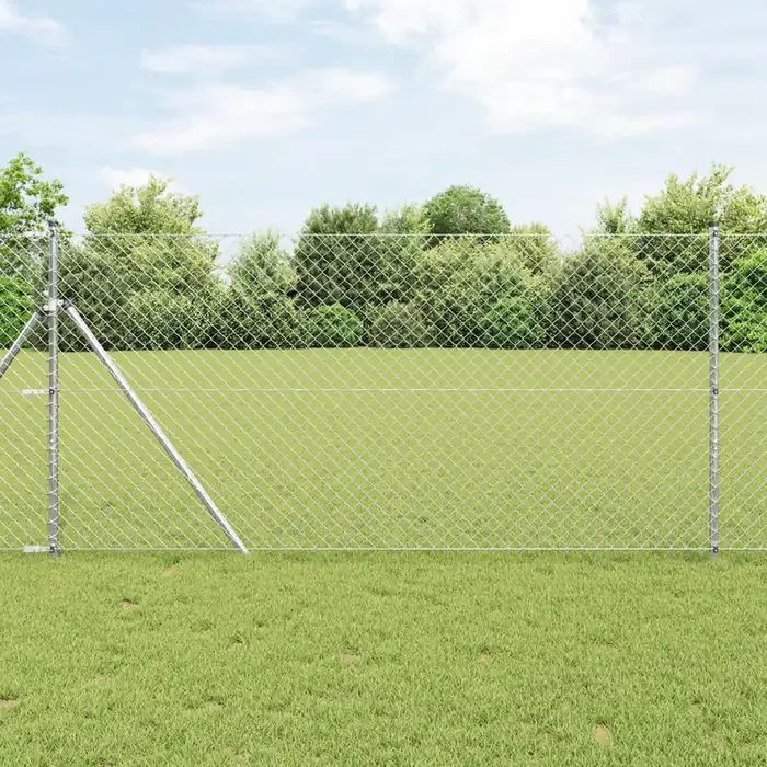vidaXL Chain Link Fence 1.2×10 m Galvanised Steel