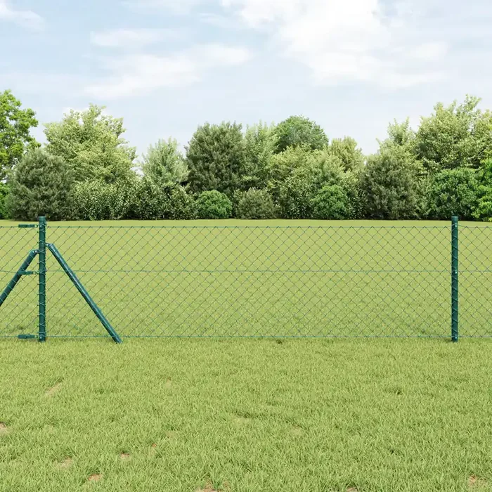vidaXL Chain Link Fence Green 0.8×25 m Steel