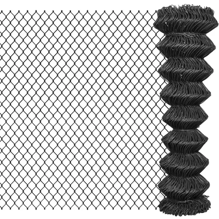 vidaXL Chain Link Fence Steel 15×1.5 m Grey