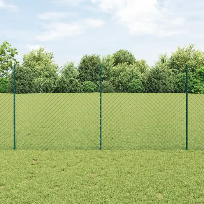 vidaXL Chain Link Fence with 10 U Posts Green 1.2×10 m Steel