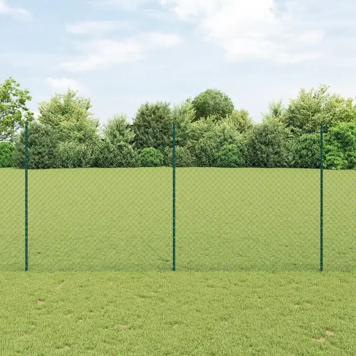 vidaXL Chain Link Fence with 10 U Posts Green 1.6×10 m Steel